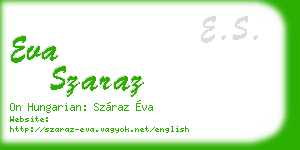 eva szaraz business card